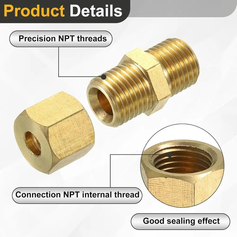 Brass Compression Union Straight Coupling – 4–16mm & Imperial