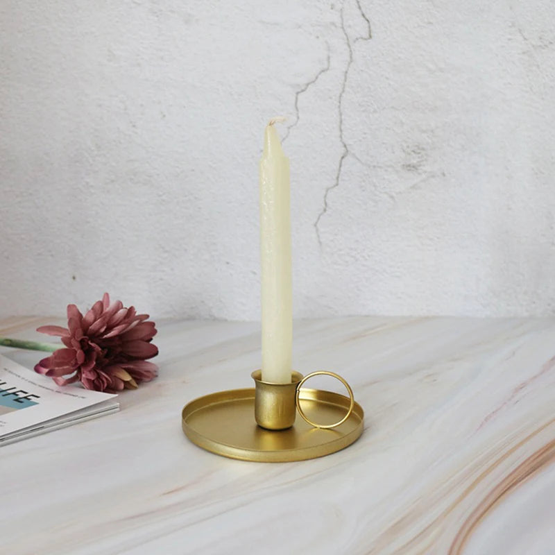 Black Gold Iron Pillar Candle Holder – Wedding & Home Decor Candle Holder Nixie