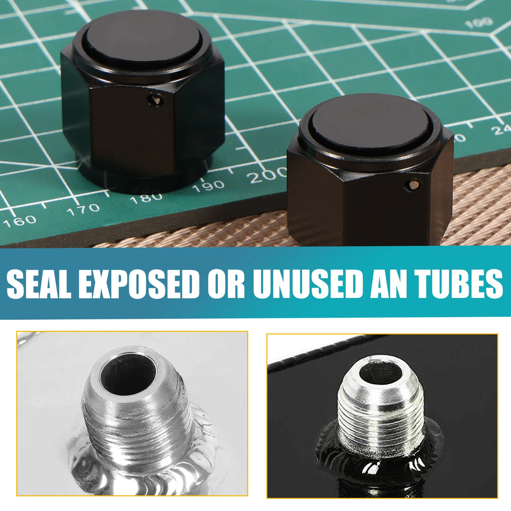 2Pcs AN Flare Cap Aluminum 8AN 10AN 12AN Fitting Cover AN Fitting Caps Nixie