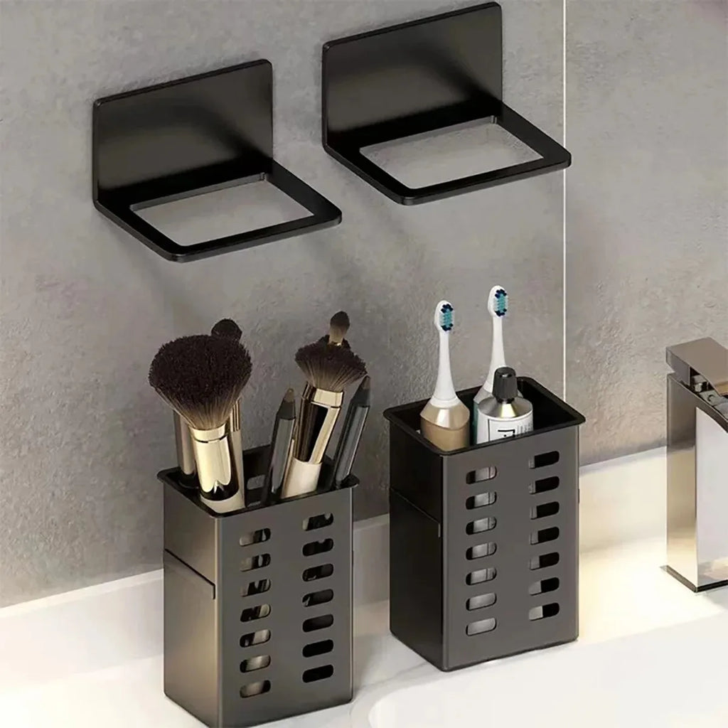 No-Drill Wall Mount Toothbrush Holder & Bathroom Organizer