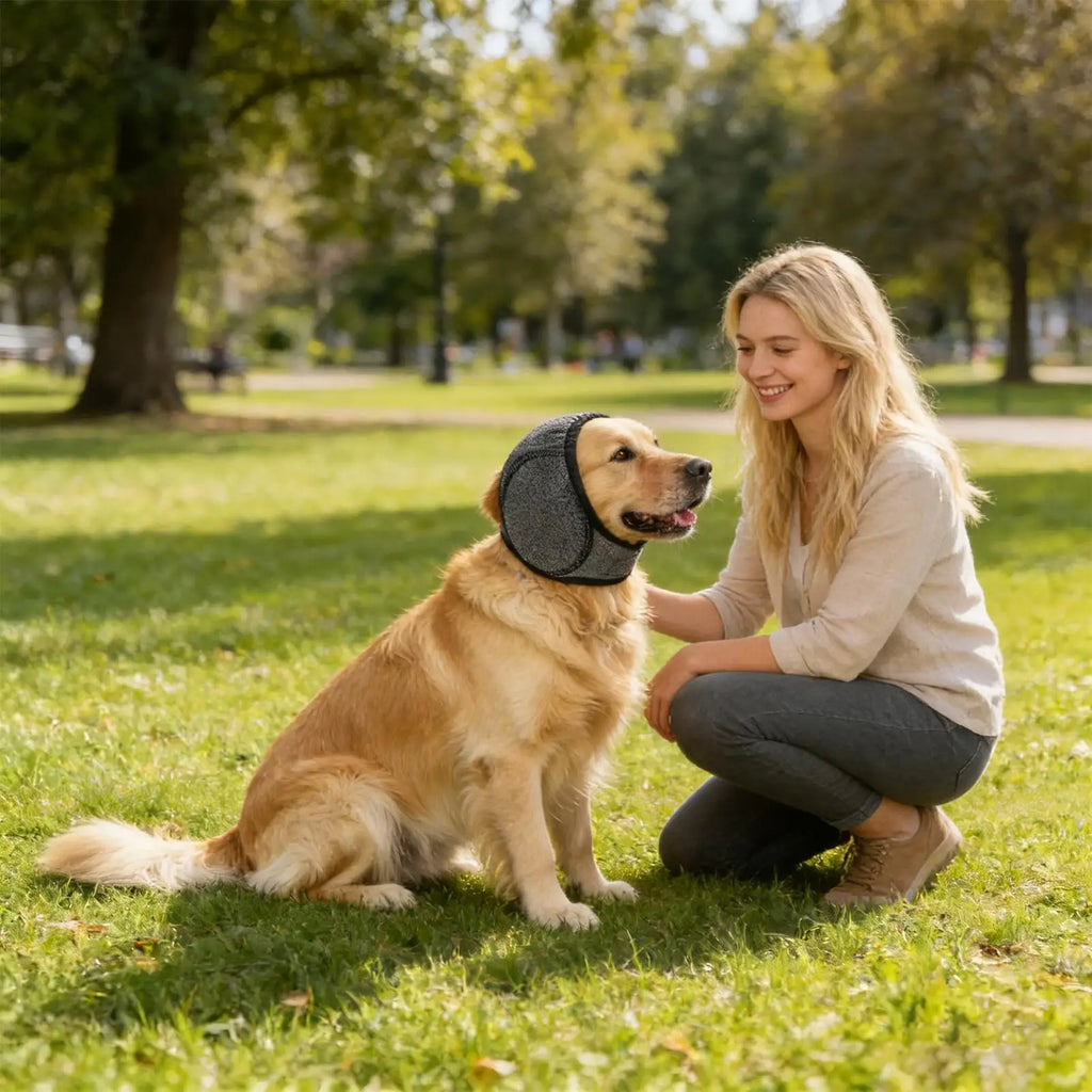 Dog Noise-Reducing Ear Covers – Soft Protective Pet Headband Dog Ear Cover Nixie