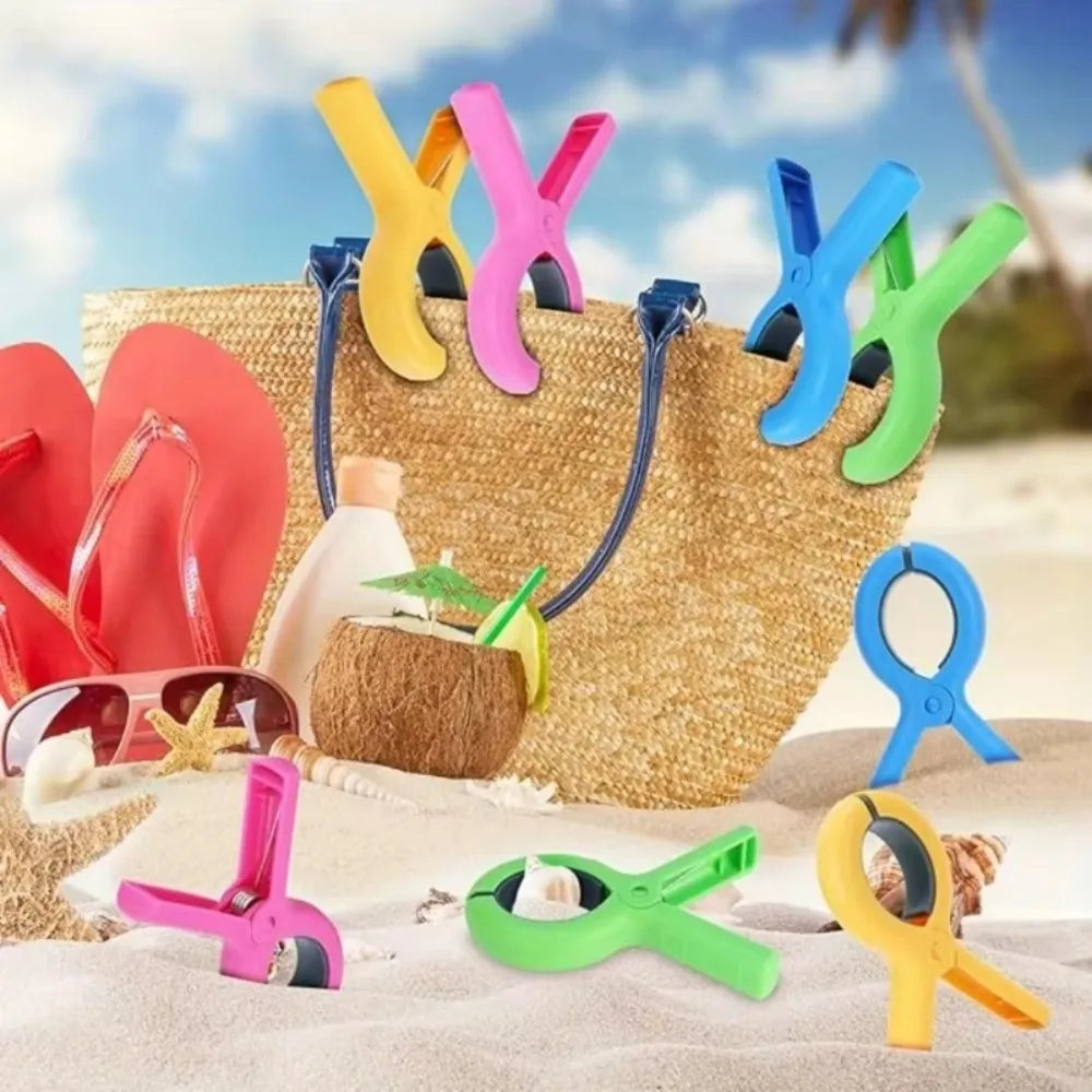 4-Pack Windproof Beach Towel Clips for Chairs, Pool & Cruise