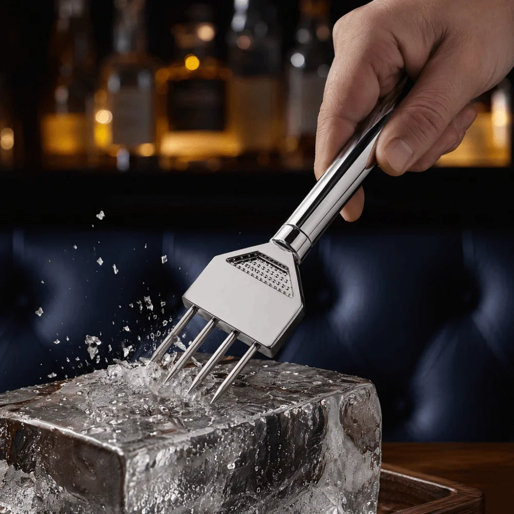 Professional Metal Ice Pick & Crusher Tool – Silver Zinc Alloy Bar Ice Tool Nixie