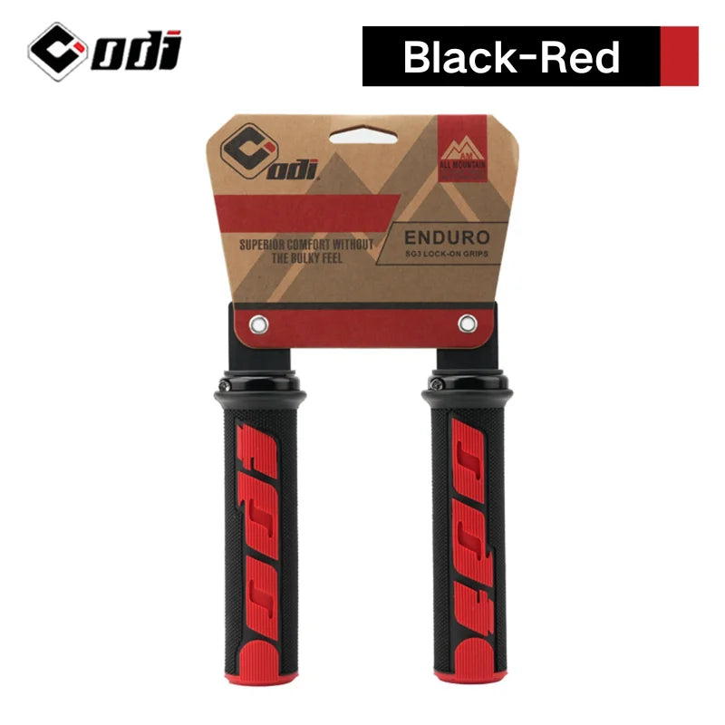 ODI Lock-On MTB Bike Grips – Non-Slip BMX Handlebar Grips Bicycle Handlebar Grips Nixie BLACK-RED