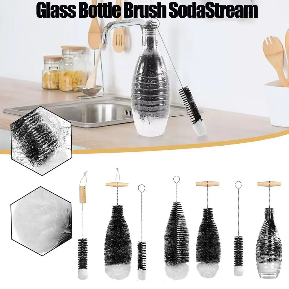 Beechwood Handle Bottle Brush – Glassware & Jar Cleaner