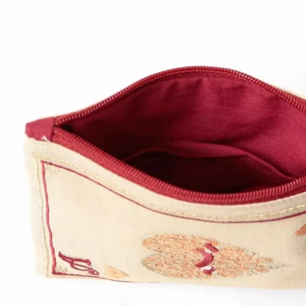 Hand-Embroidered Cosmetic Bag | Retro Fringe Playing Card Pouch Cosmetic Pouch Nixie