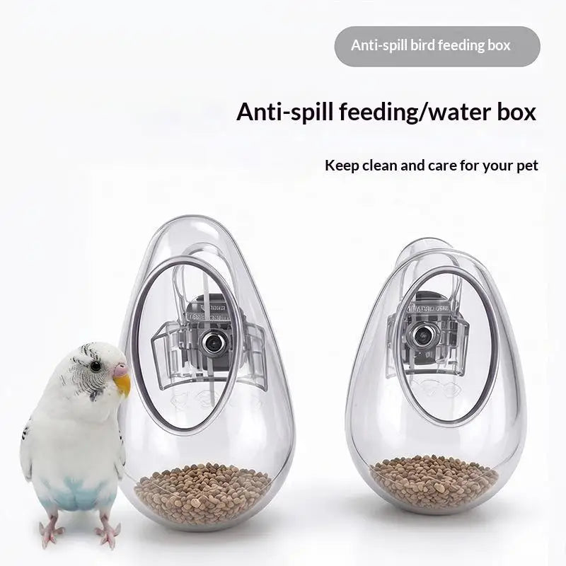 Anti-Splash Transparent Parrot Bird Feeder Cup | Cage Mount Bird Cage Feeder Nixie