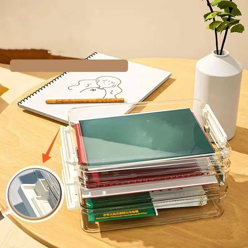 Acrylic Desktop A4 Document Paper Storage Organizer Box
