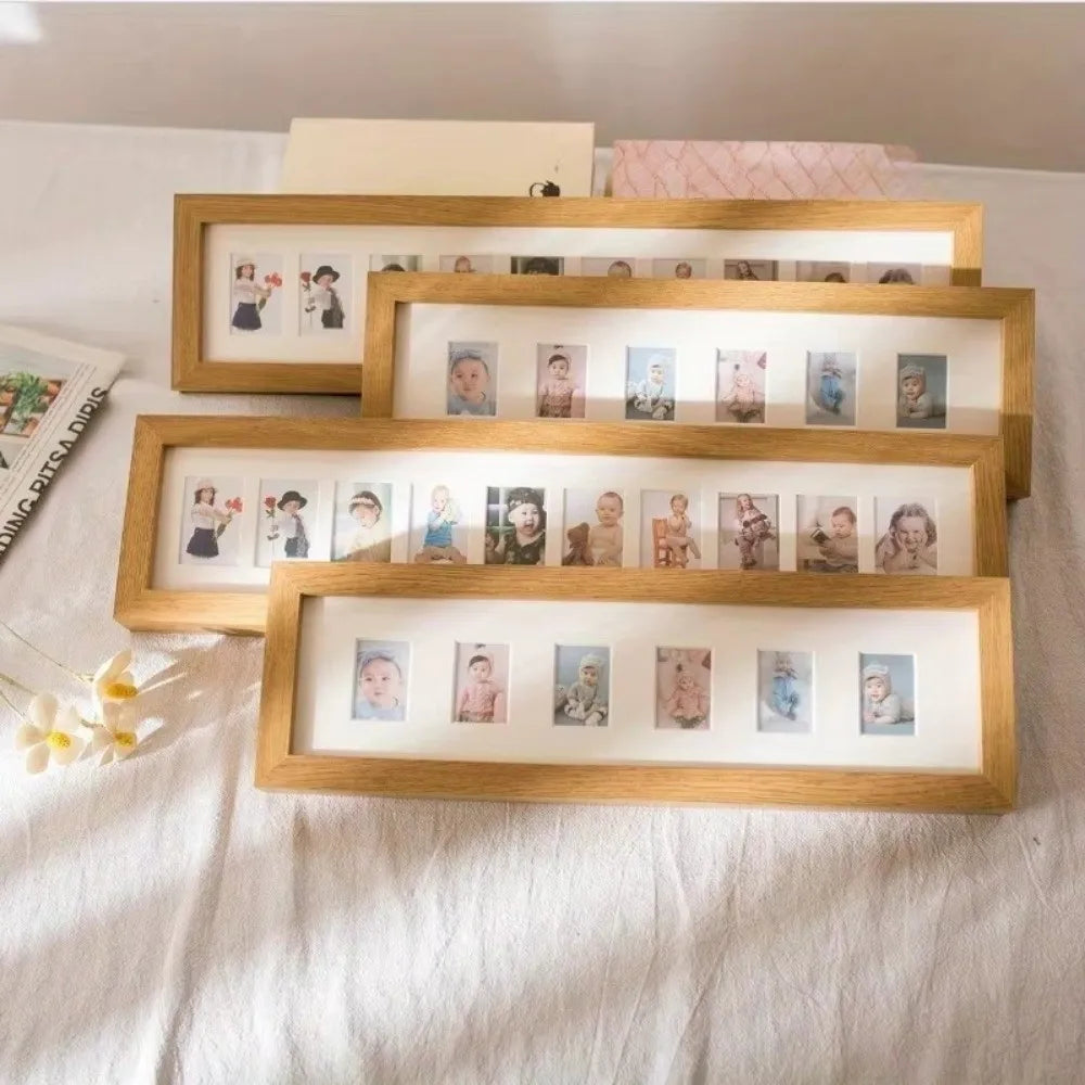 Porous Wooden Multi-Photo Frame – Baby Keepsake Gift