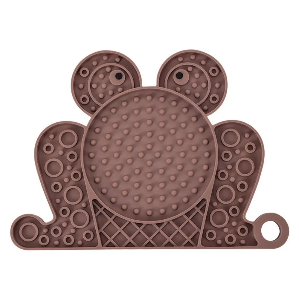 Silicone Slow Feeder Lick Mat – Frog & Fish Shape for Dogs