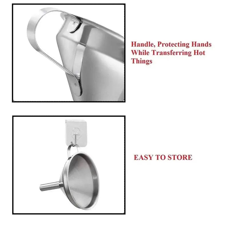 Stainless Steel Kitchen Funnel 3.94" with Strainer | Oil, Jam & Canning Kitchen Funnel Nixie