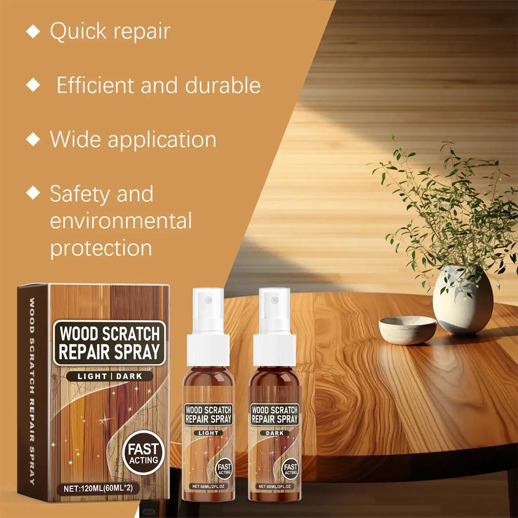 Wood Scratch Repair Spray 2pc – Furniture & Floor Restorer Wood Repair Spray Nixie