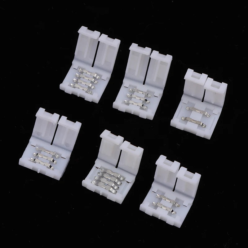 10Pcs Solderless LED Strip Connectors 8mm 10mm 2/3/4 Pin RGB LED Strip Connector Nixie