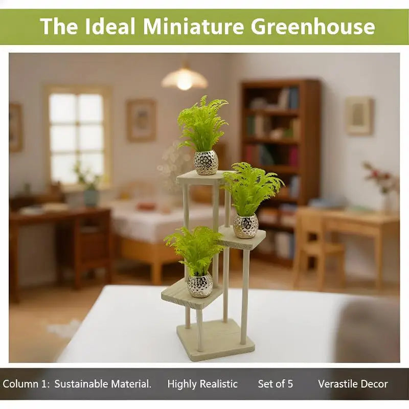 5Pcs 1:12 Dollhouse Mini Potted Plants Miniature Garden Decor Dollhouse Miniature Decor Nixie