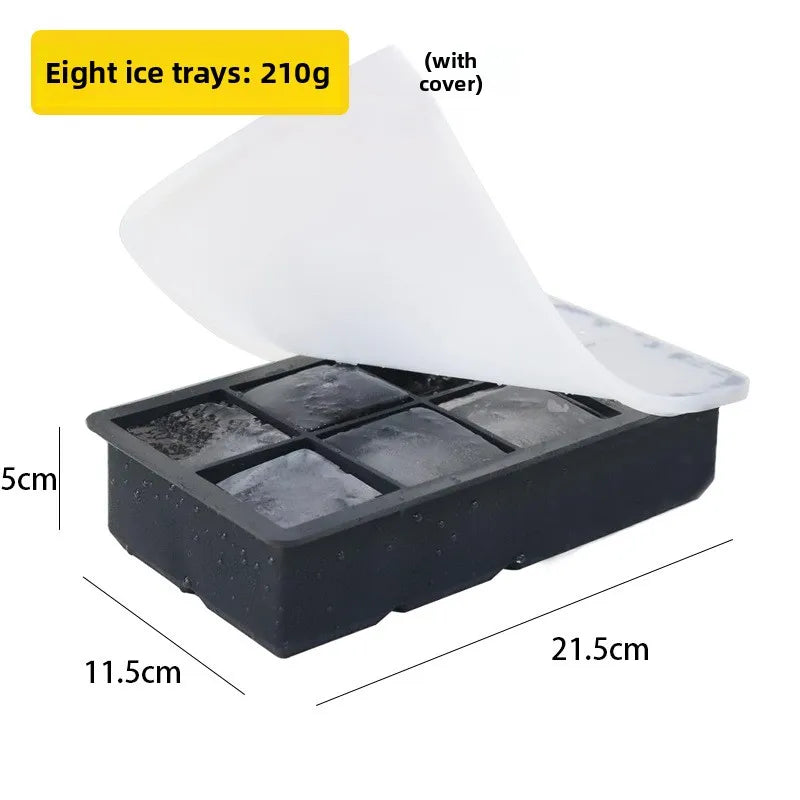 Large Silicone Ice Cube Trays with Lids – BPA Free Square Molds Silicone Ice Cube Tray Nixie 8 Holes