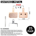 BUCKLOS 25 Pairs MTB Hydraulic Disc Brake Pads B01S B03S B05S Disc Brake Pads Nixie Sintered-Metal-25PC