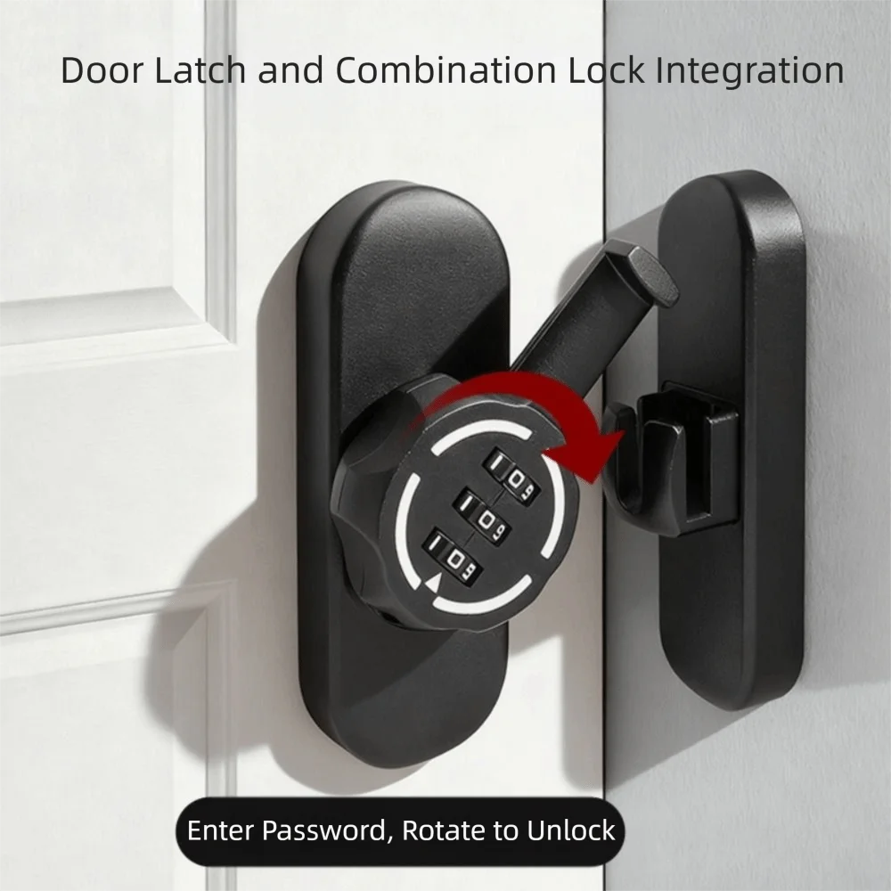 Zinc Alloy Mechanical Password Lock – 90/180° Sliding Door Bolt Mechanical Door Lock Nixie