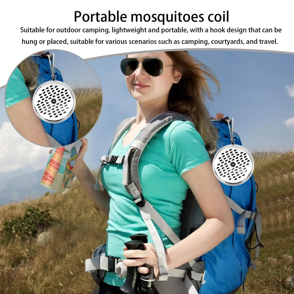 Portable Mosquito Coil Holder Stainless Steel Windproof Cover Mosquito Coil Holder Nixie