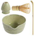 4-Piece Japanese Matcha Set – Ceramic Bowl & Bamboo Whisk Matcha Tea Set Nixie Matcha green