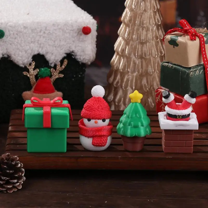 3D Santa Claus Chimney Clicker Toy Christmas Desk Ornament