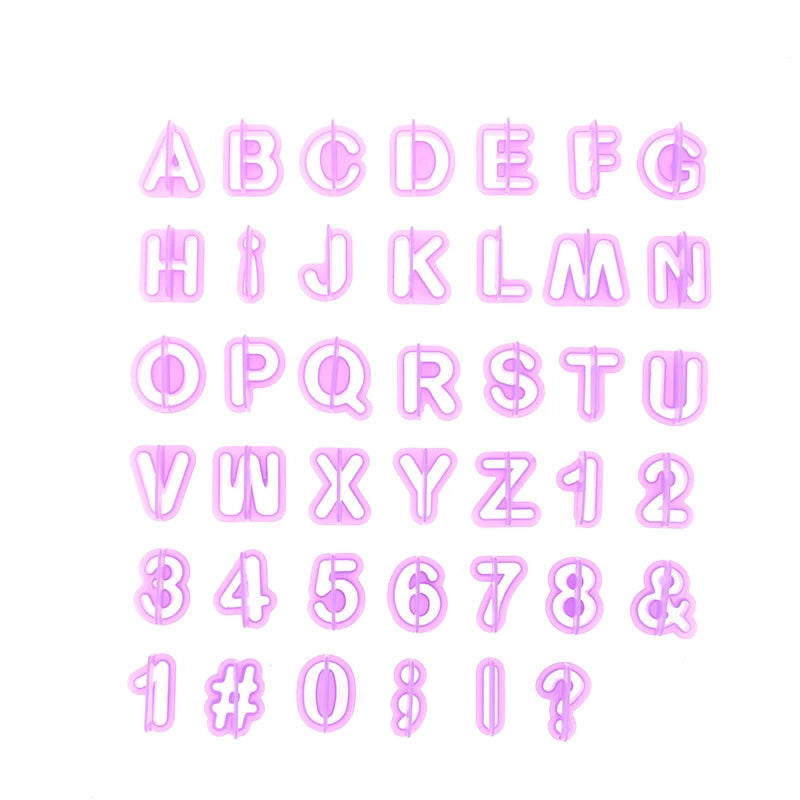 40pcs Alphabet & Number Cookie Cutters Fondant Cake Mold Set Cookie Cutter Set Nixie