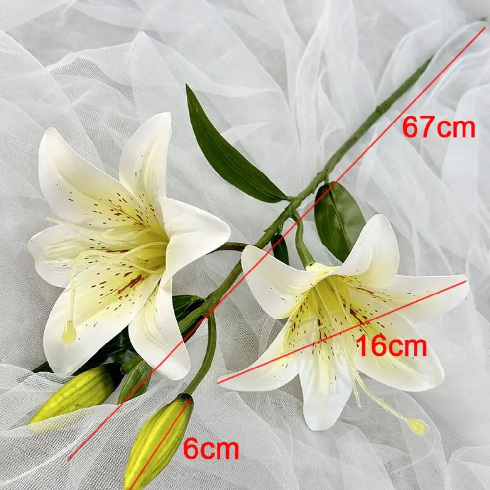 67cm Artificial Silk Lily Bouquet 2 Heads | Wedding Home Decor