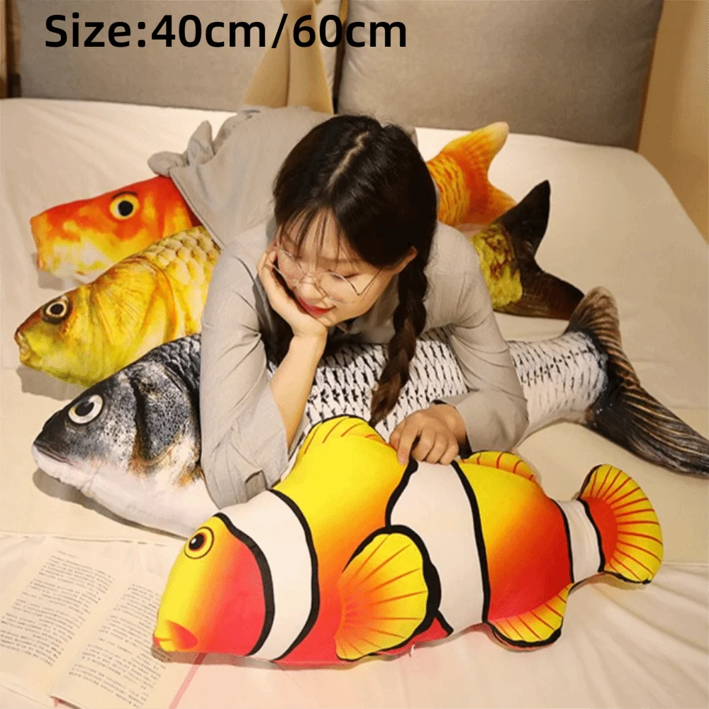 3D Realistic Fish Plush Toy – Soft Stuffed Animal Pillow Gift Stuffed Animal Plush Nixie