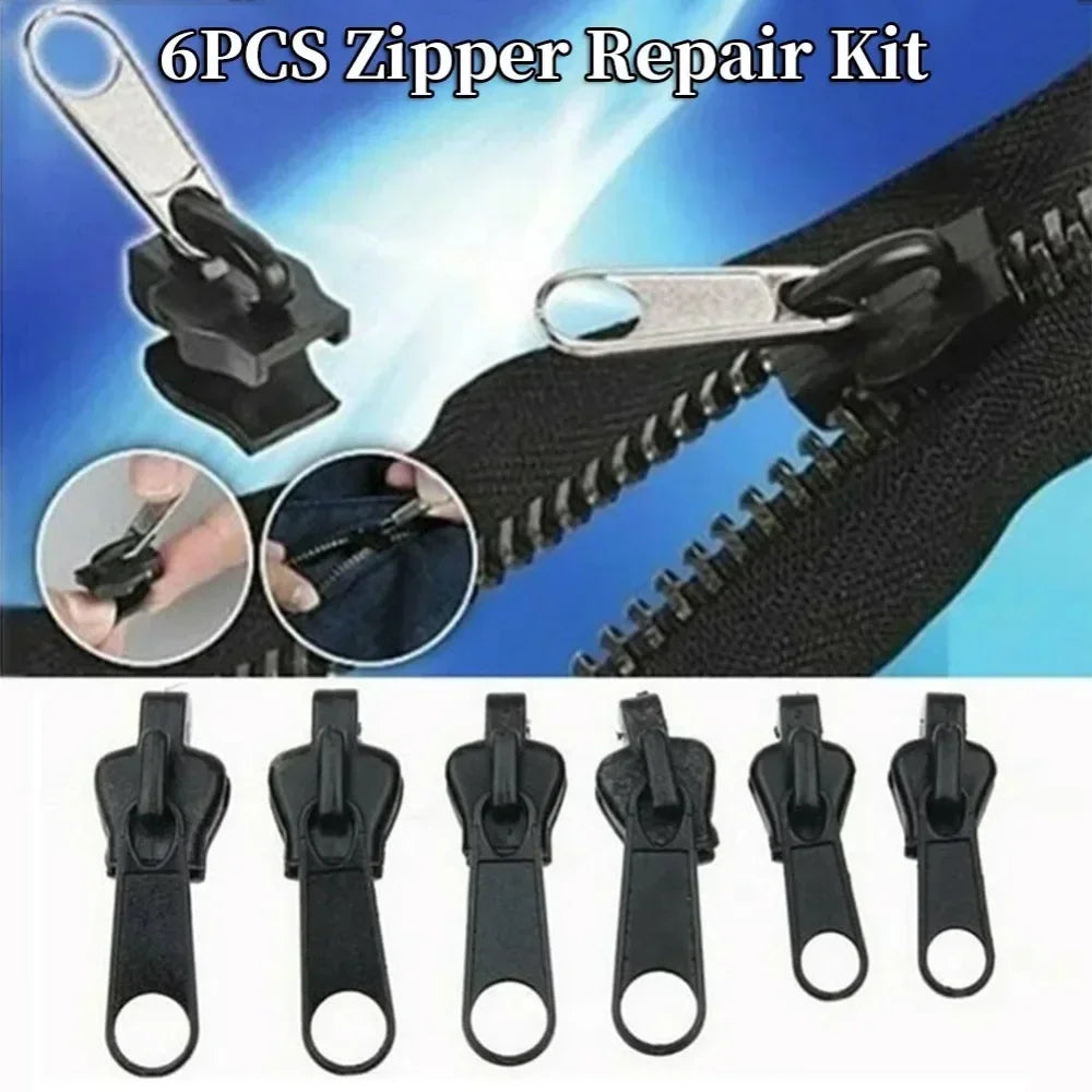6-Piece Universal Zipper Repair Kit – Replacement Zip Sliders