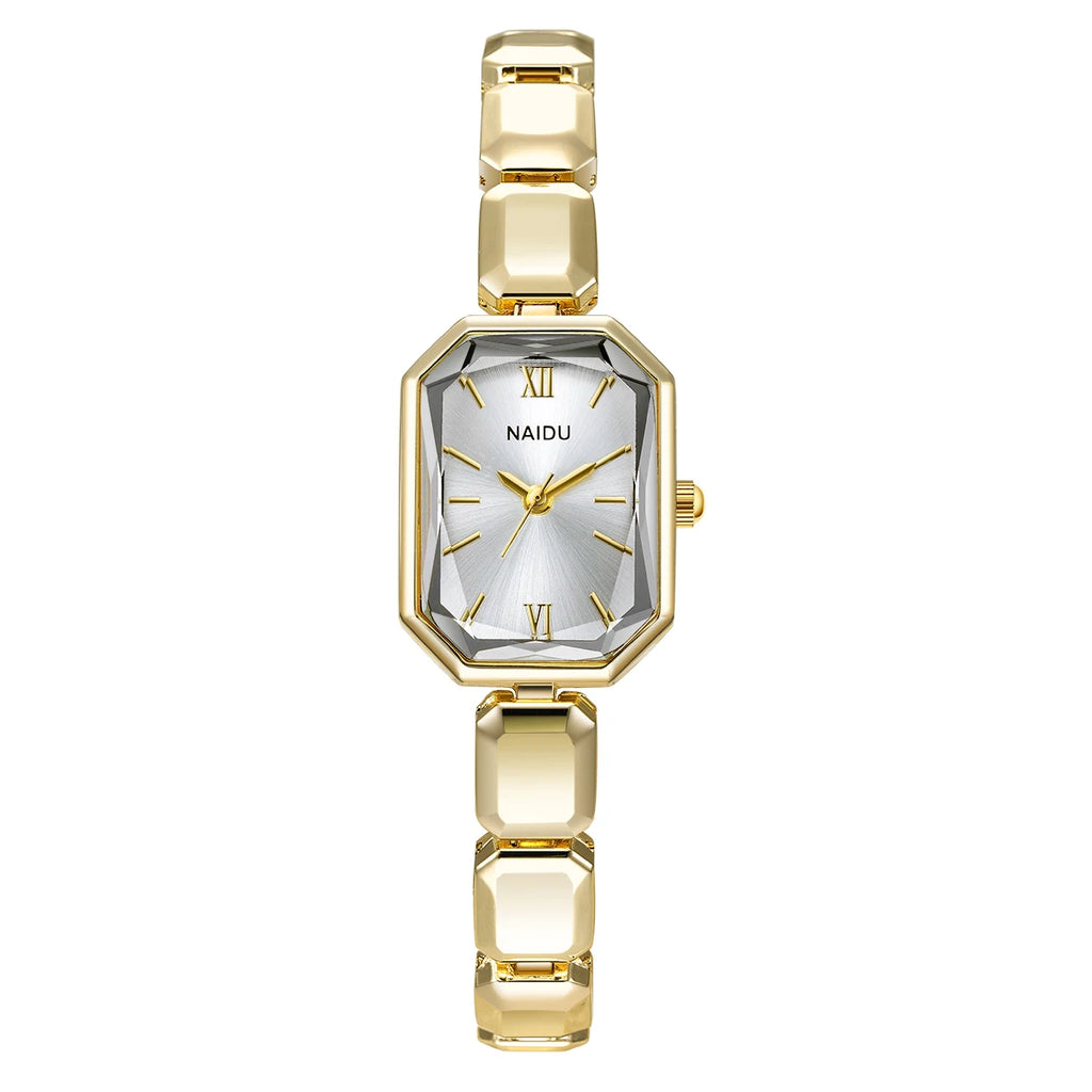 Gold Casual Quartz Watch – Stainless Steel Band | Naidu Fashion Quartz Watch Nixie Gold