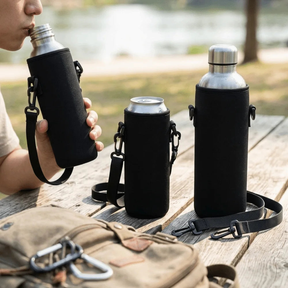 3-Pack Neoprene Water Bottle Sleeves with Adjustable Strap Bottle Sleeve Holder Nixie