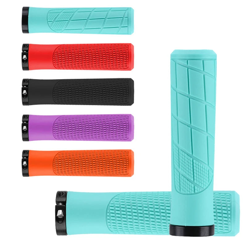 MTB Lock-On Handlebar Grips – Non-Slip Rubber & Alloy Cuffs Bicycle Handlebar Grips Nixie