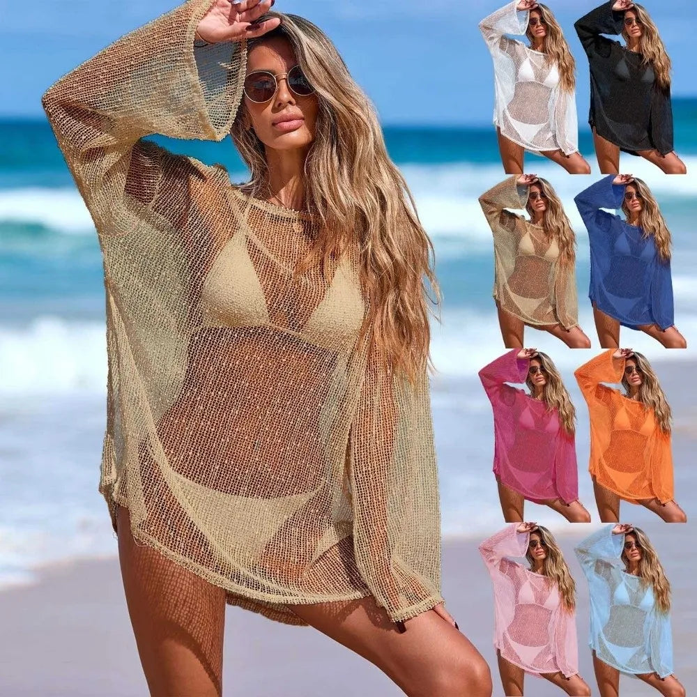 Women's Sheer Mesh Bikini Cover Up | Boho Beach Dress