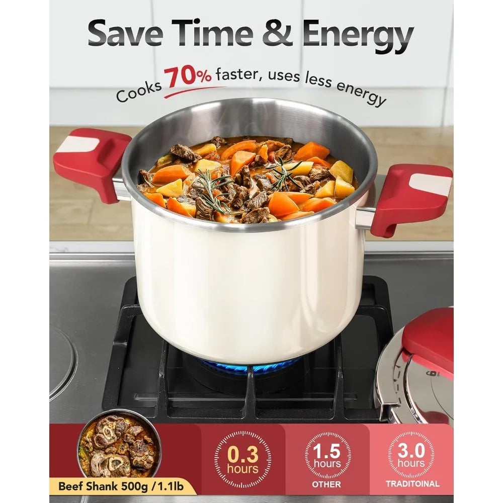 MICHELANGELO Stainless Steel Pressure Cooker 6L 8L – Induction Ready Pressure Cooker Nixie