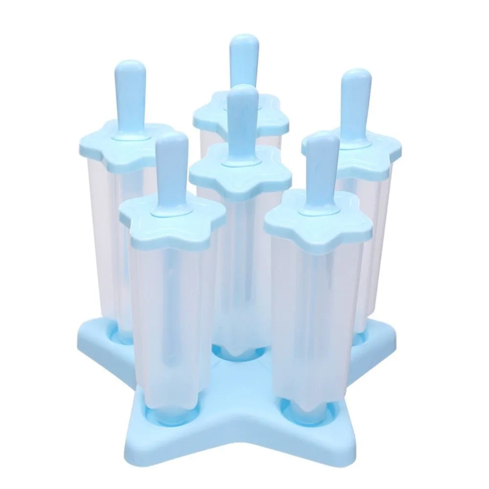 Reusable 6-Cavity Popsicle & Ice Cream Molds – Food-Grade DIY Ice Cream Mold Nixie Blue-2