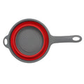 Collapsible Silicone Colander with Handle – Heat Resistant Silicone Colander Nixie Red