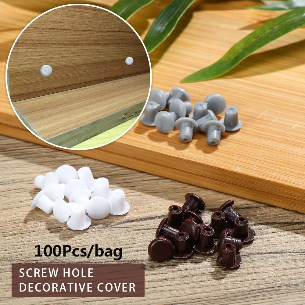 100Pcs Plastic Hole Plugs – Furniture Screw Hole Covers & Caps Furniture Hole Plugs Nixie