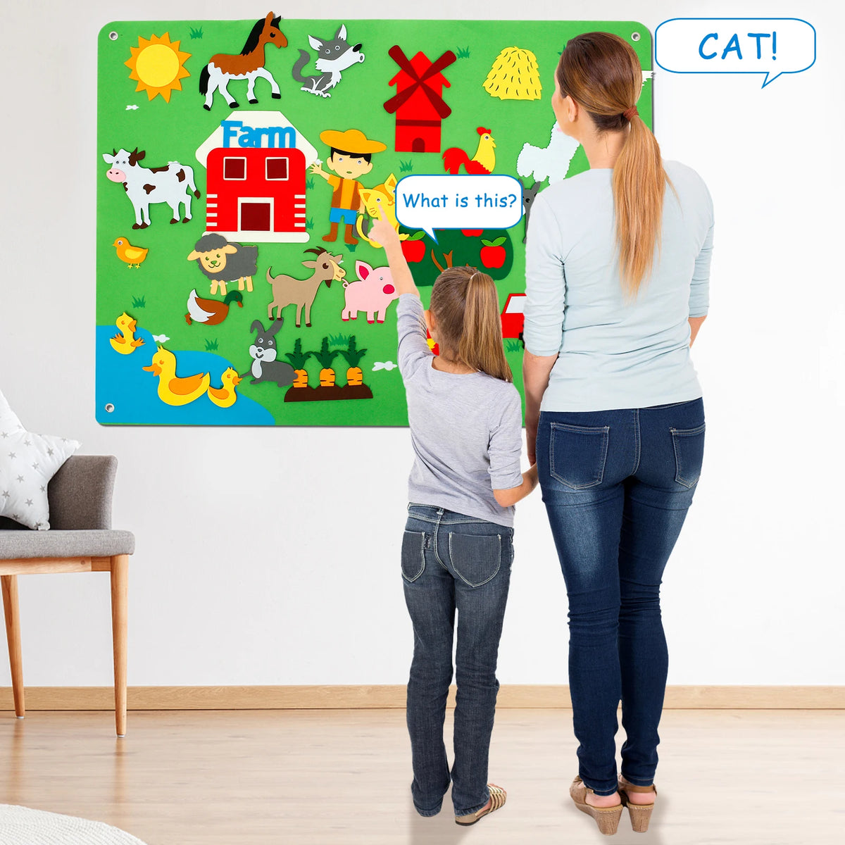 Farm Animals Felt Story Board Set – Toddler Learning Toy Felt Story Board Set Nixie