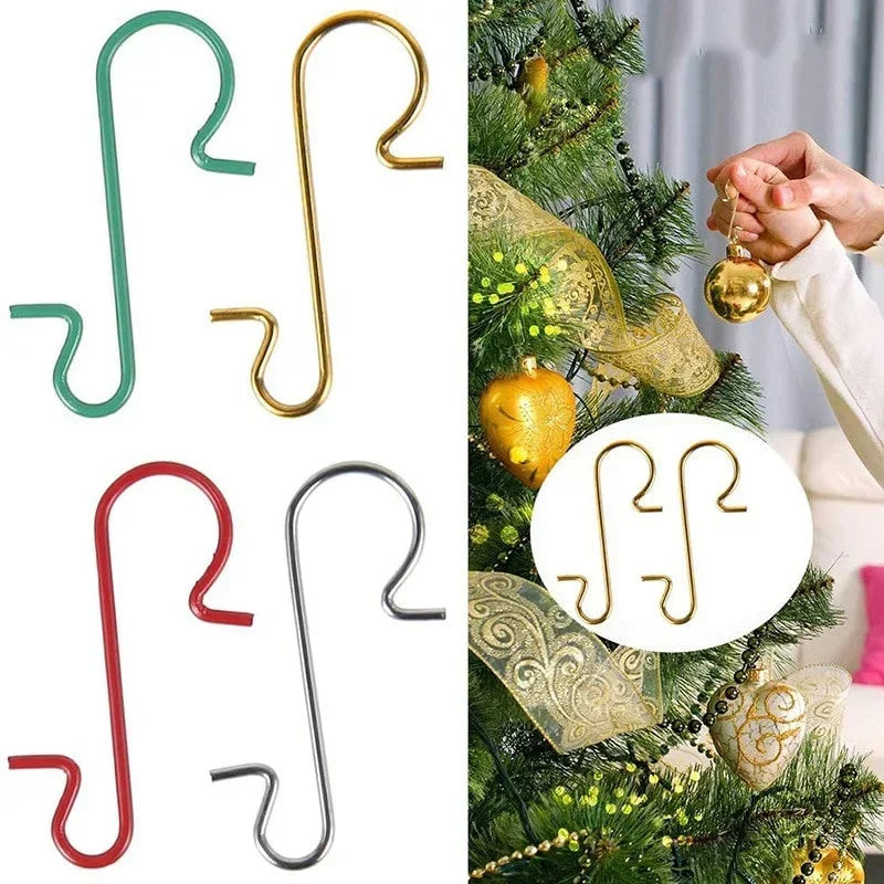 20Pcs Metal S-Hook Christmas Ornament Hangers – Tree Décor Christmas Ornament Hooks Nixie