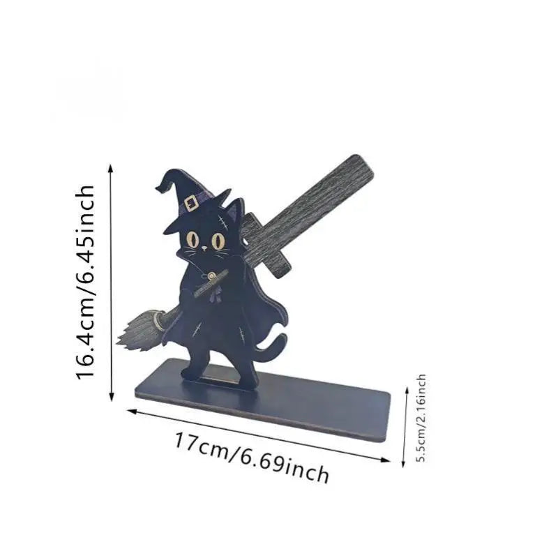 Wooden Grim Reaper Skeleton Ornament – Halloween Tabletop Décor Halloween Ornament Nixie