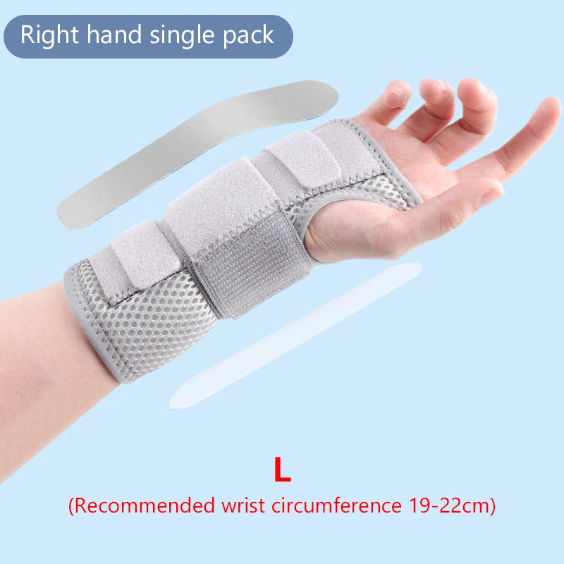 Adjustable Wrist Brace Dual Aluminum Splint – Right & Left Wrist Brace Splint Nixie grey-right-L