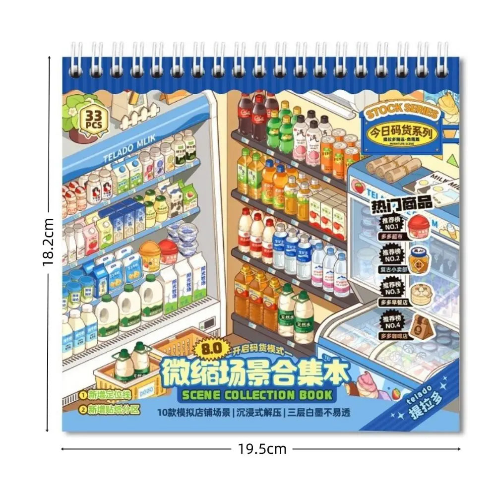 3D Miniature Scene Stickers – 10 Scenes & 33 Sheets | PET Craft