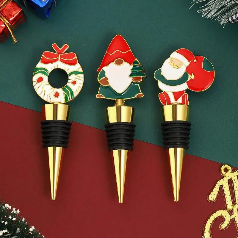 Christmas Wine Stopper – Festive Zinc Alloy & Silicone Seal Wine Bottle Stopper Nixie