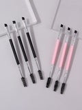 2-in-1 Eyebrow Brush – Spoolie & Angled Brow Brush Set Eyebrow Makeup Brush Nixie black