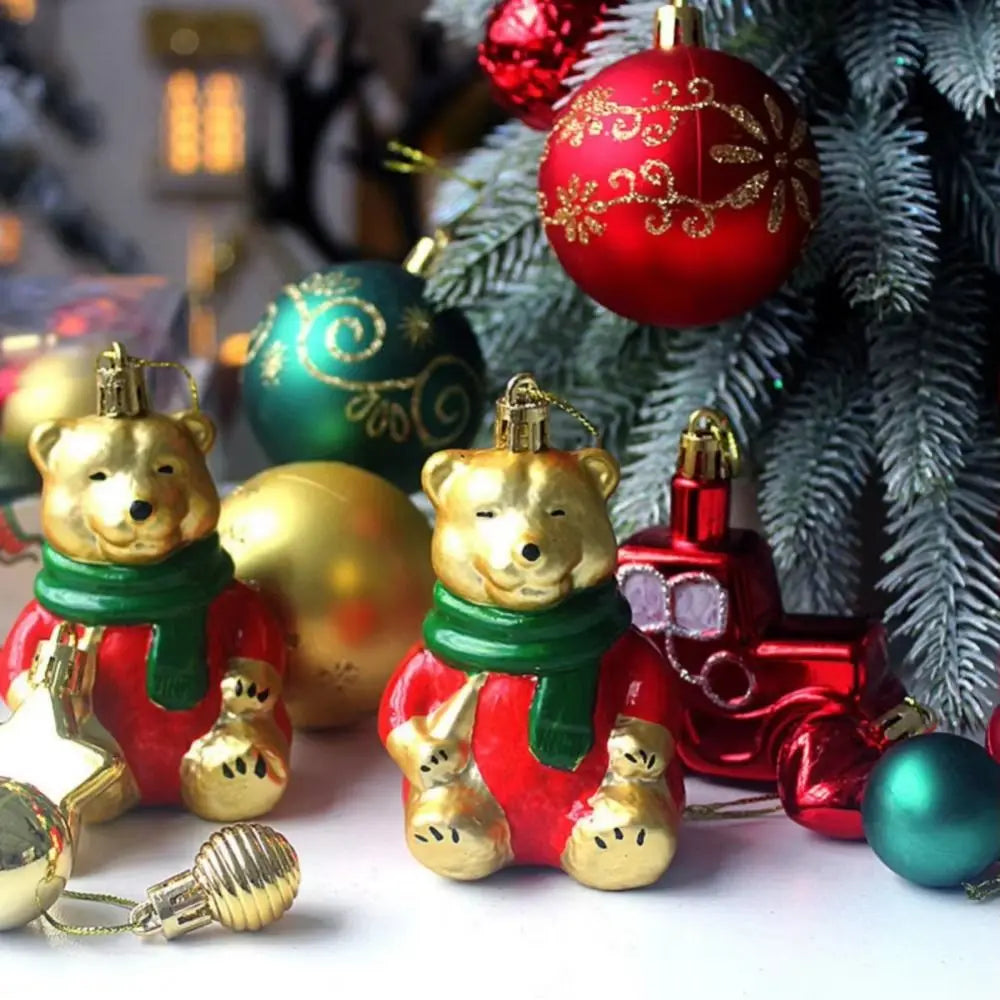 72-Piece Multicolor Plastic Christmas Ball Ornament Set