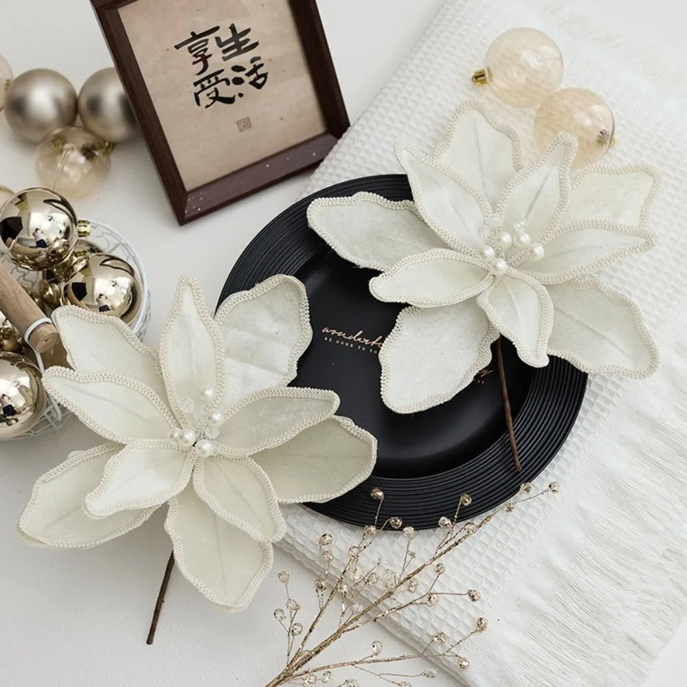 Large Artificial Christmas Glitter Flower – Festive Party Décor
