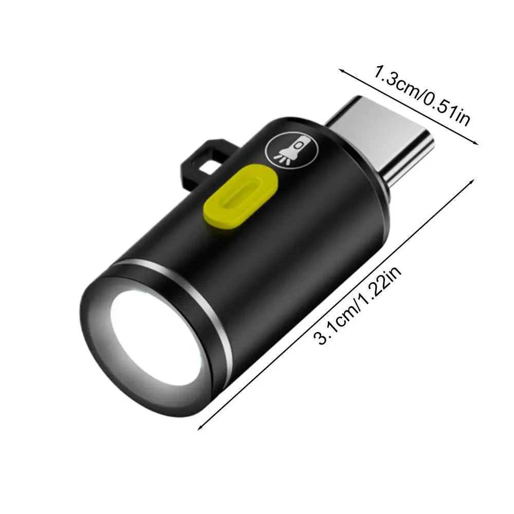 Type-C Rechargeable LED Pocket Flashlight – Waterproof Torch