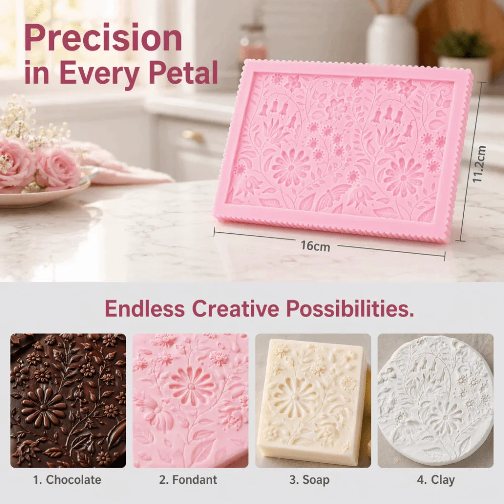 Food Grade Silicone Floral Fondant Mold – Non-Stick & Easy Clean Silicone Baking Mold Nixie