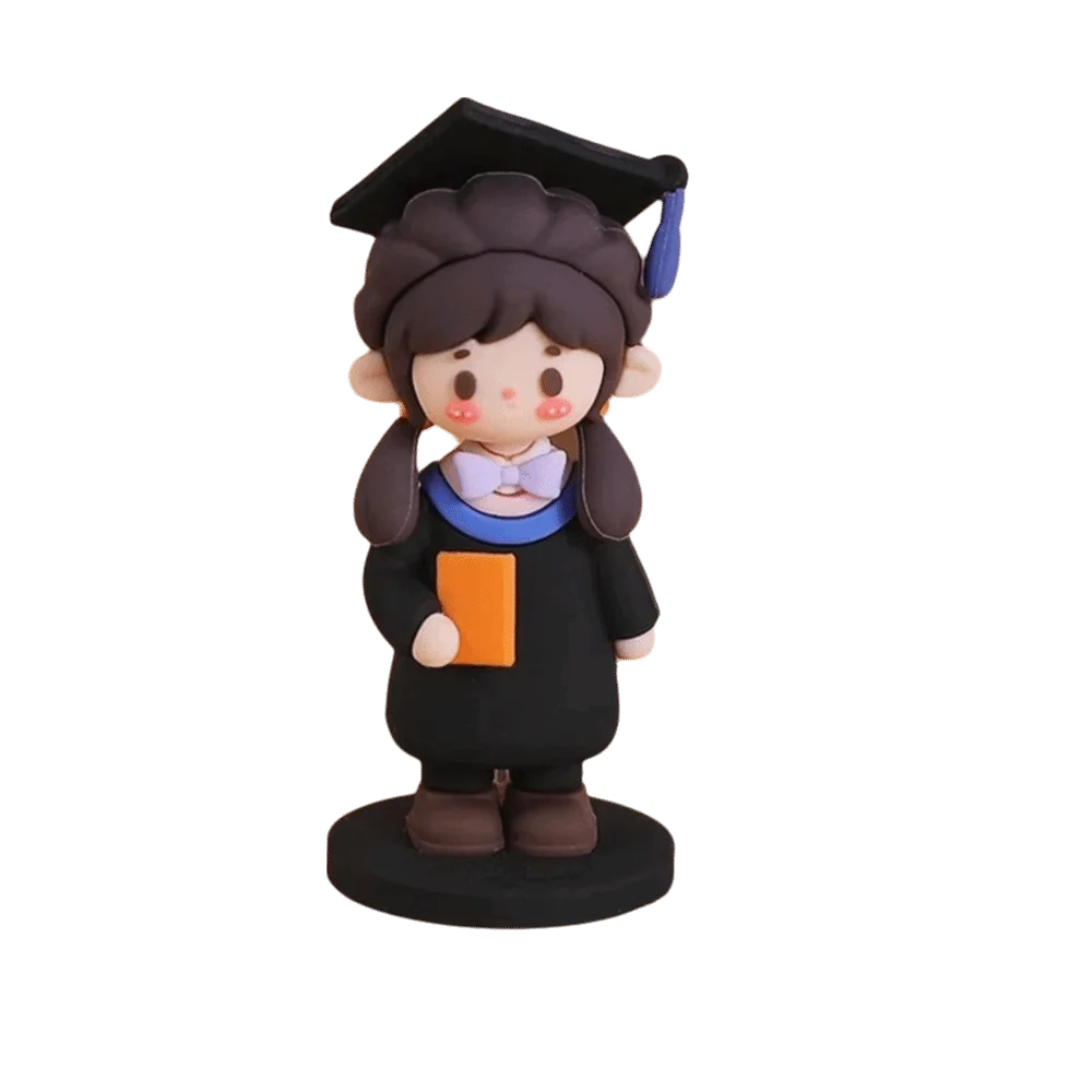 3D Graduation Cake Topper Cartoon Figurine – Boy & Girl Cake Topper Figurine Nixie
