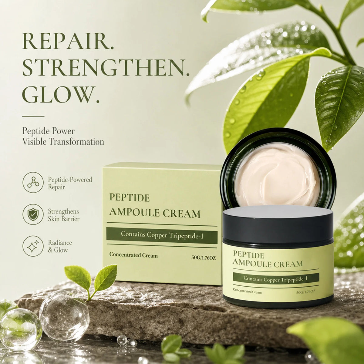 Blue Copper Peptide Face Cream – Hydrating Firming Moisturizer Facial Moisturizer Cream Nixie