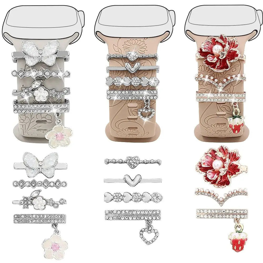 Metal Diamond Watch Strap Decorative Ring for Apple Watch Watch Strap Charm Nixie